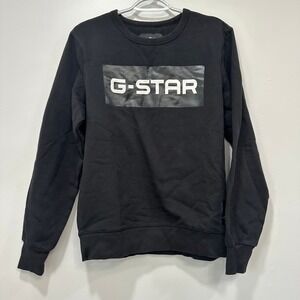 G-Star‎ Raw Womens Sweatshirt Medium Black LOGO Crewneck Sweatshirt Pullover